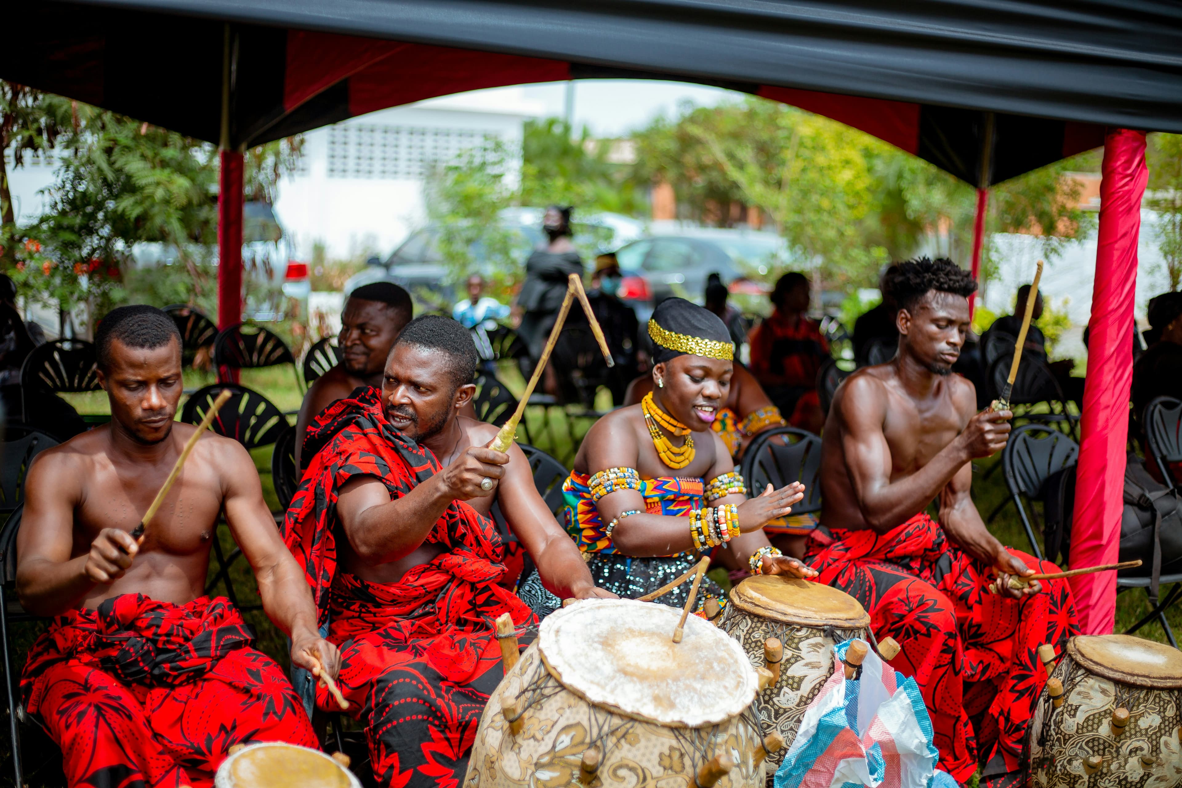 African cultural celebration with traditional dancers